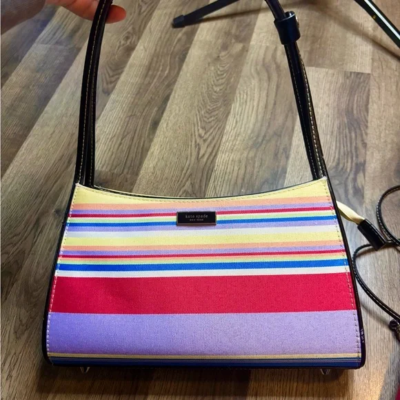 Vintage Kate Spade Vibrant Striped Shoulder Bag and Crossbody Bag Set - Picture 2 of 7